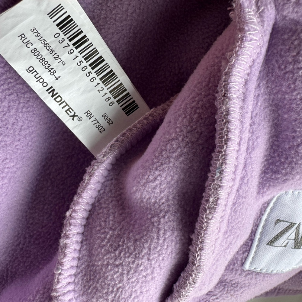 ZARA Baby Sherpa Hooded Jacket purple Lavender (Size 1½–2 Years / 86 cm) - Picture 4 of 7
